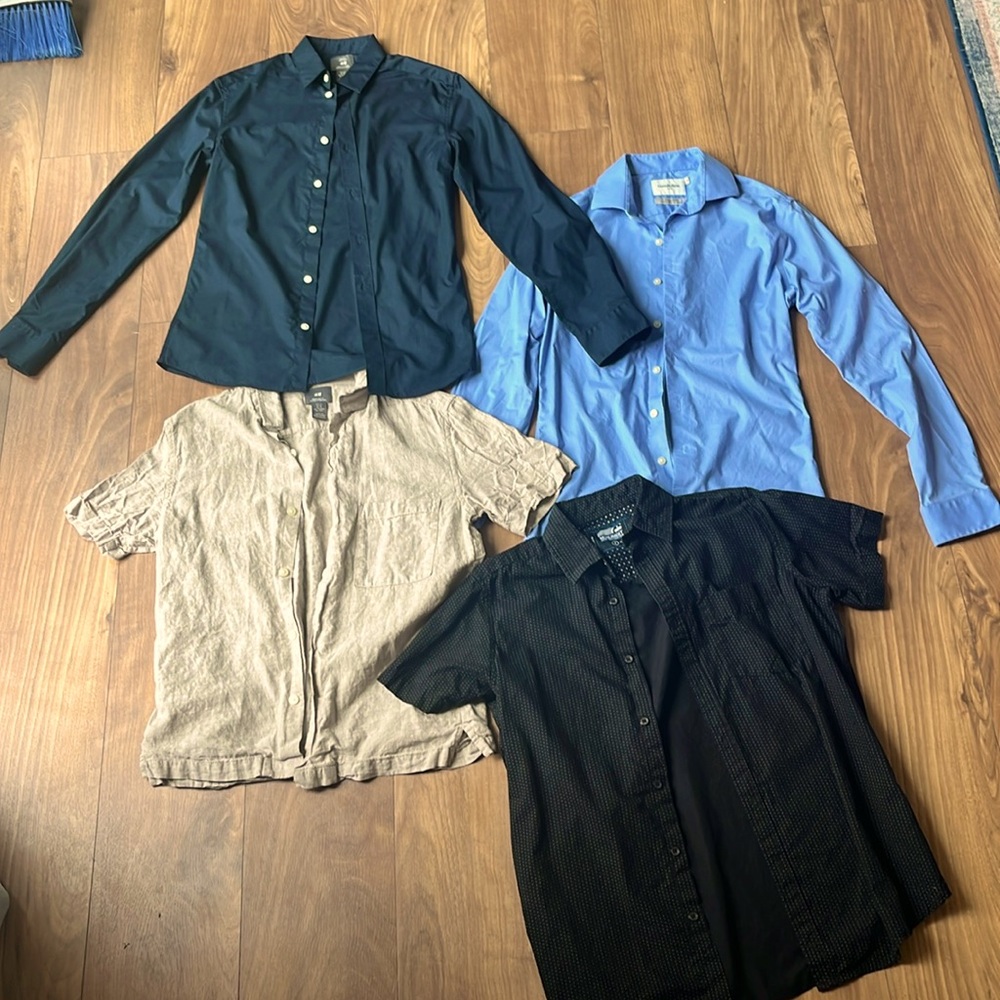4 button shirts from H&M, Goodfellow, and Monument. Men’s small, Great Condition